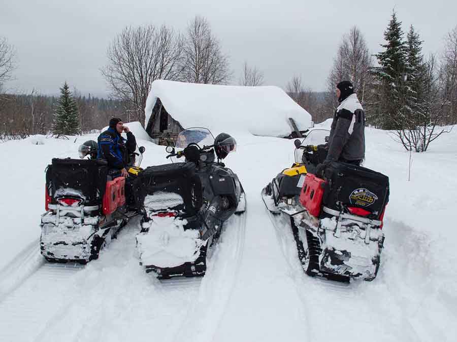 Igor Zapivalov and Evgeniy Borodin lead snowmobile adventure im the Ural Mountains of Russia.