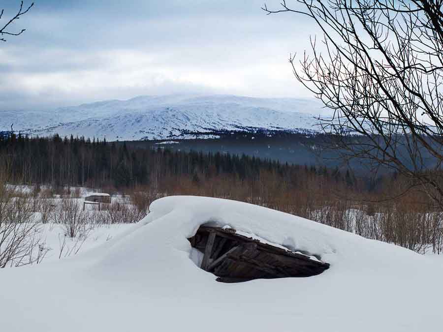 Russian ghost town Oslyanka Mountain