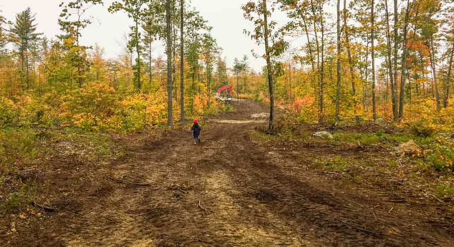 Powder Mill Club working on Birch Hill reroute on Corridor 22.