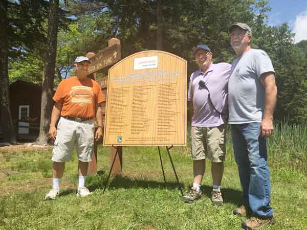 Chris Runnels, NHSA VP, Rob Kelly camp director, and Tom Willand, NHSA Secretary, at Camp Sno-Mo.