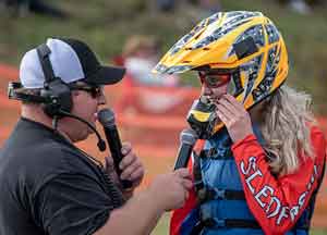 Racer interviews watercross competitors