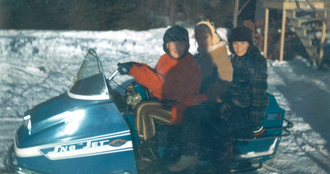 Bud Gordon with sister Lisa, and brother Michael sitting on the 1971 Star Jet that Dad gave the family for Christmas 1970.